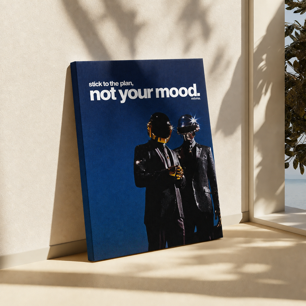 A hardcover book titled 'stick to the plan. not your mood.