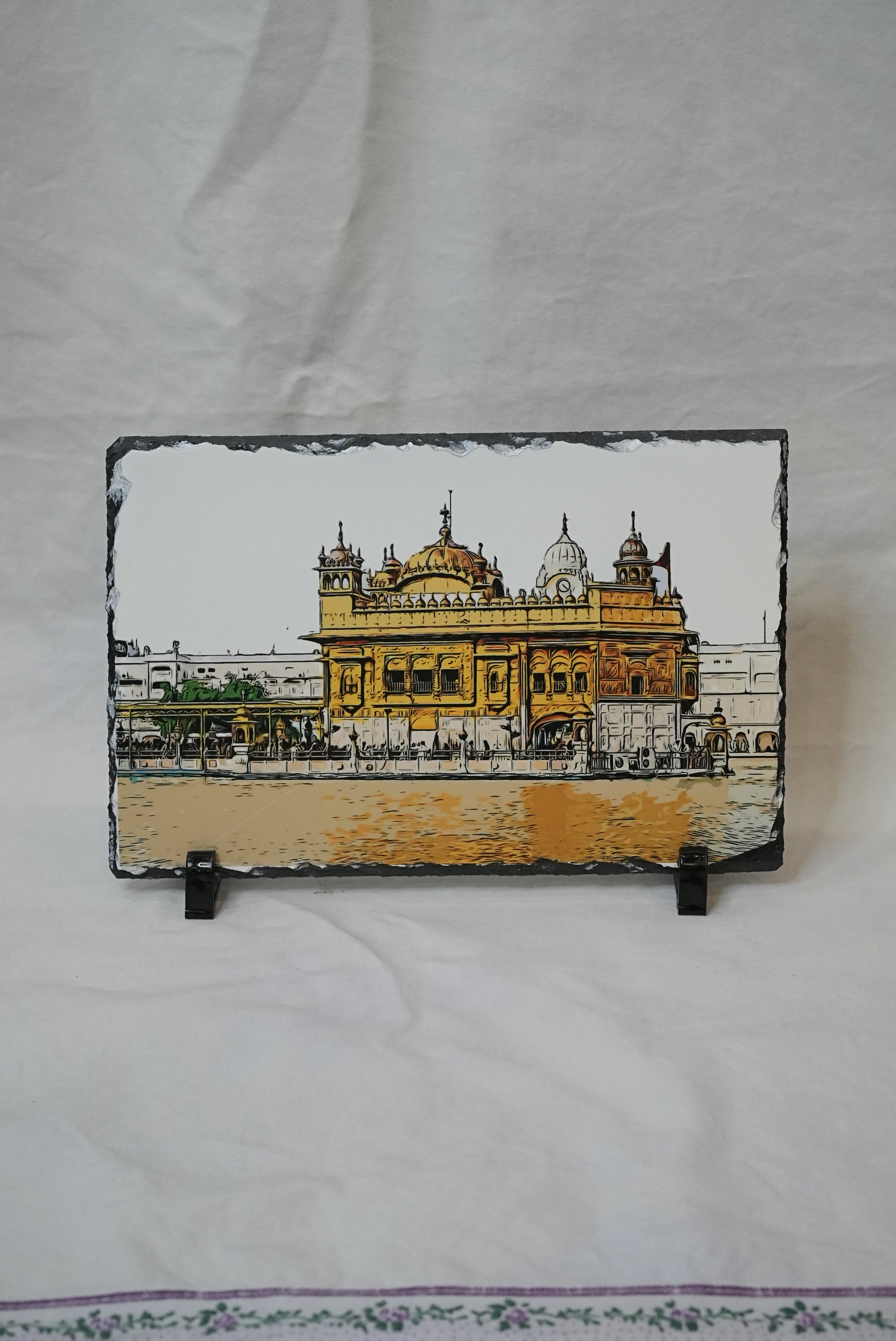 Golden Temple Stone Canvas