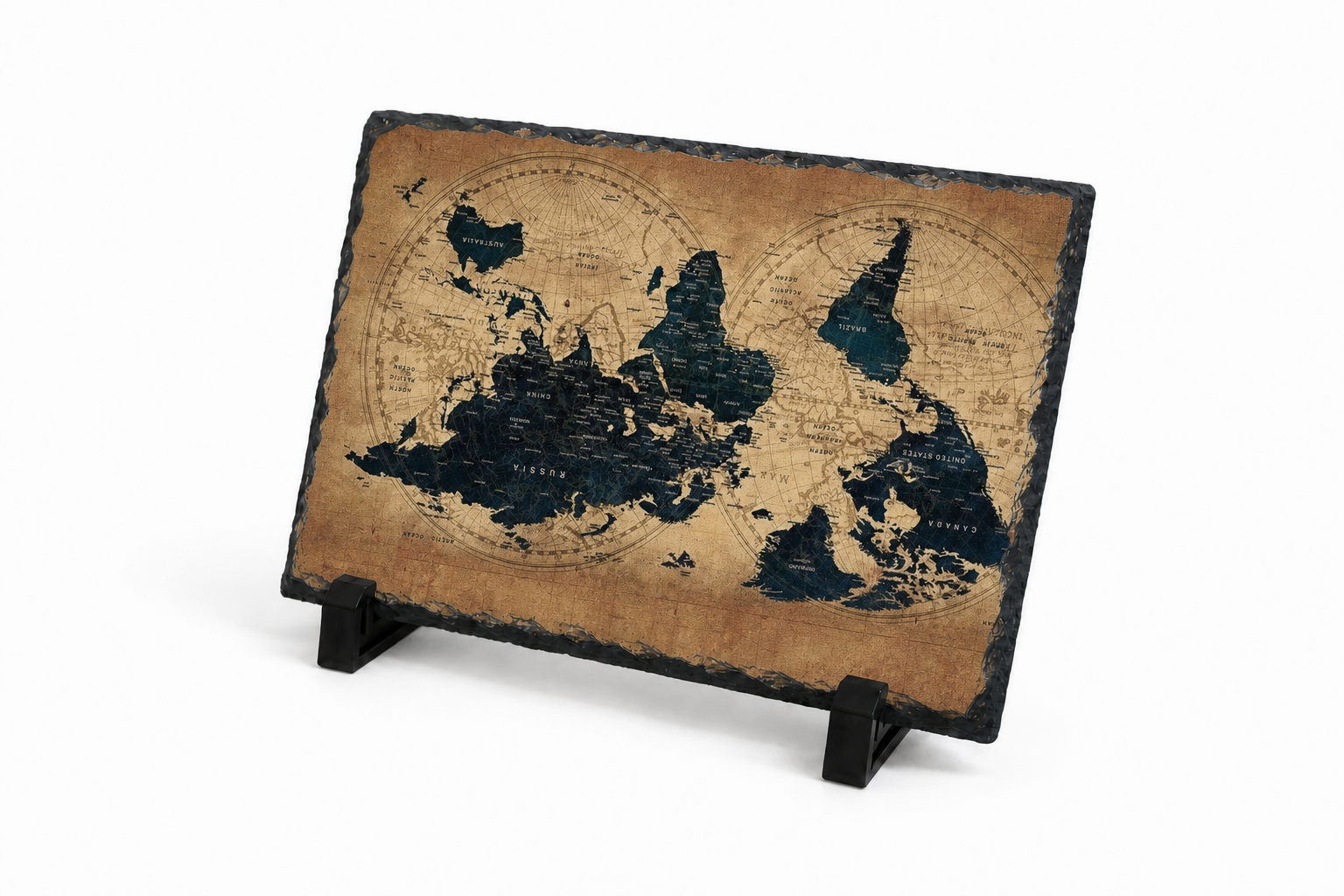 World Map Stone Canvas