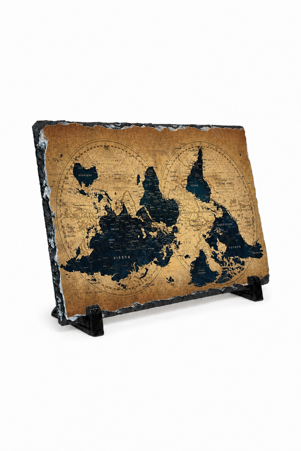 World Map Stone Canvas