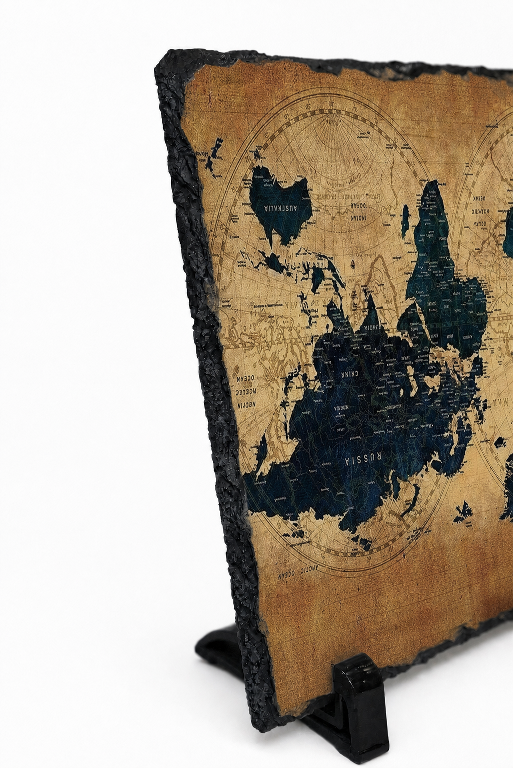 World Map Stone Canvas