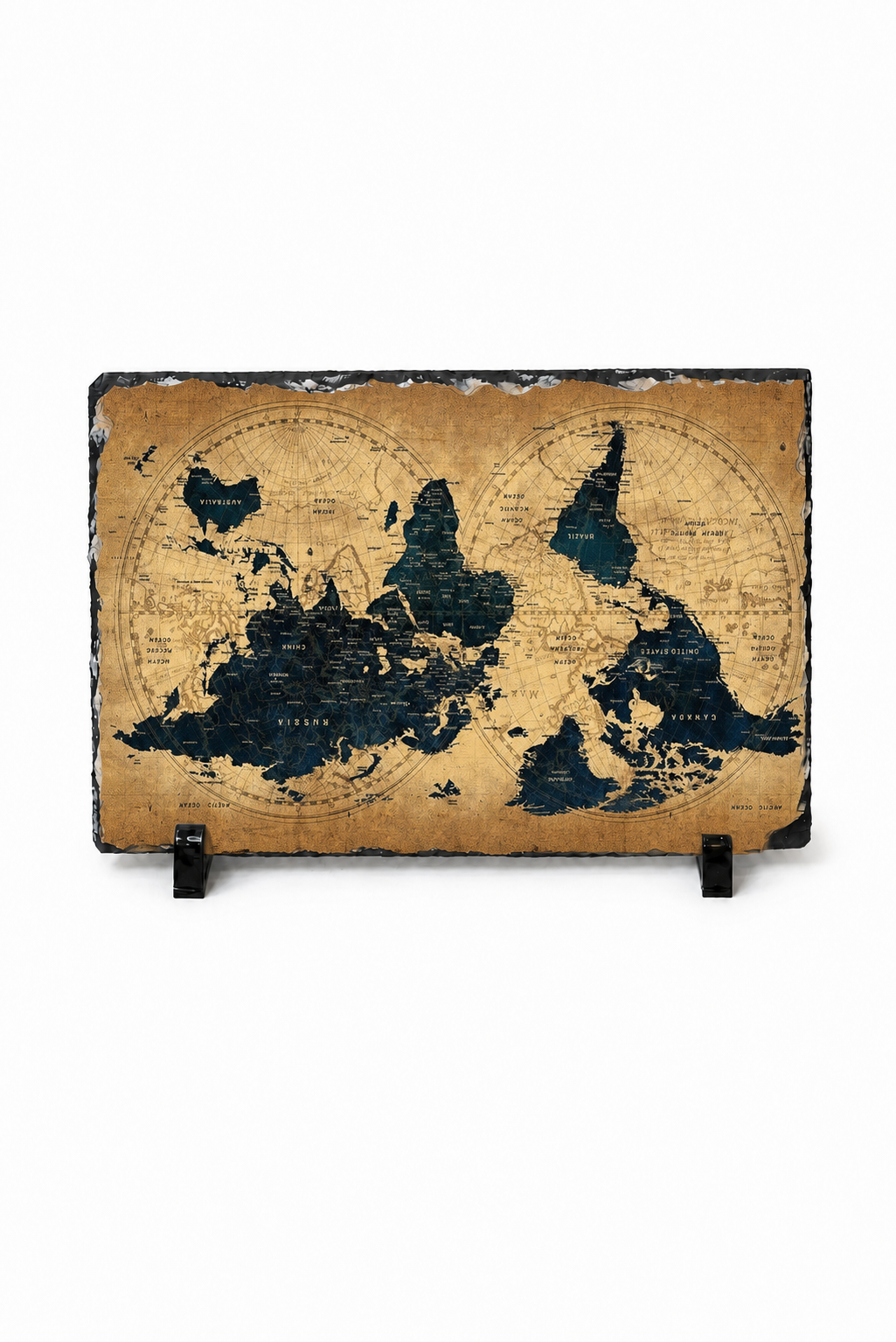 World Map Stone Canvas